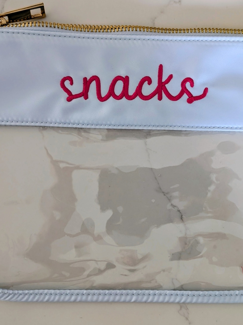 Pouch with Pink Embroidery
